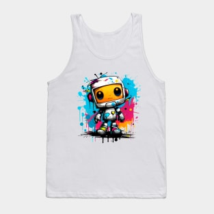 Cute cartoon Robot. Funny cyborg. Tank Top